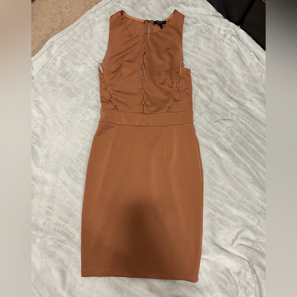 Tan bodycon dress